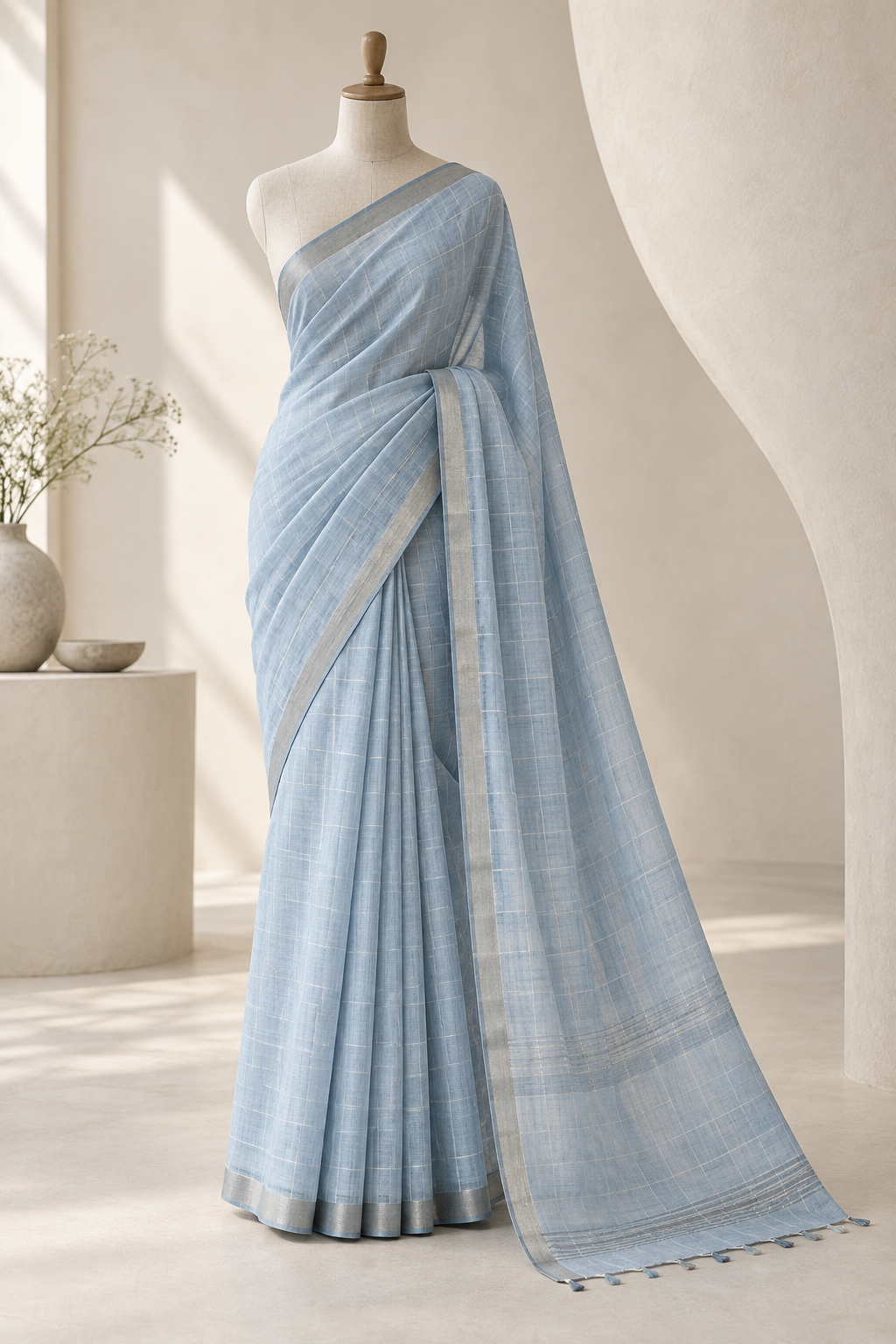Morning Mist saree in Mist blue
